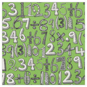 Tecido rabisco matemático verde