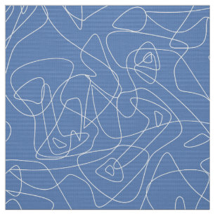 Tecido Rabiscos brancos de abstrato sobre fundo azul clar