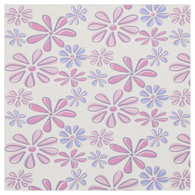 Tecido Rabo de Flor Branco Púrpura Azul Rosa (Modelo)