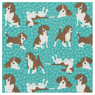 Tecido Raça-beagle - turquesa