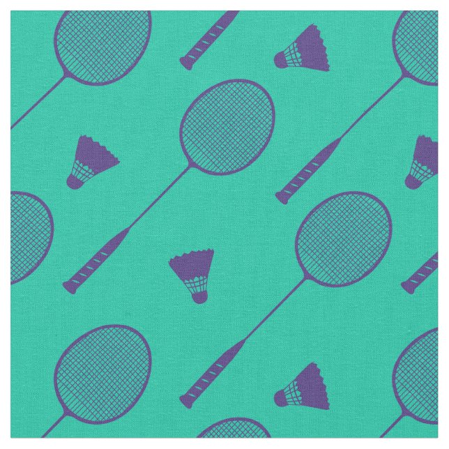 Tecido Rackets de badminton roxo escuro em minty (Detalhe)