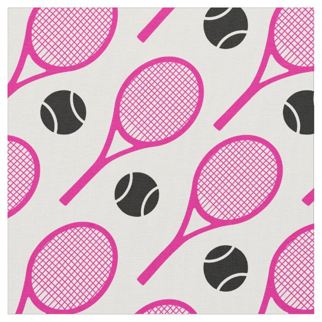 Tecido Rackets de tênis cor-de-rosa personalizáveis (veja (Detalhe)