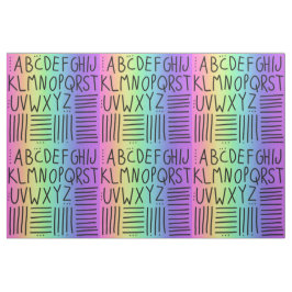 Tecido Rainbow com escrita manual ABCs