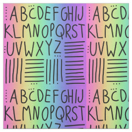 Tecido Rainbow com escrita manual ABCs