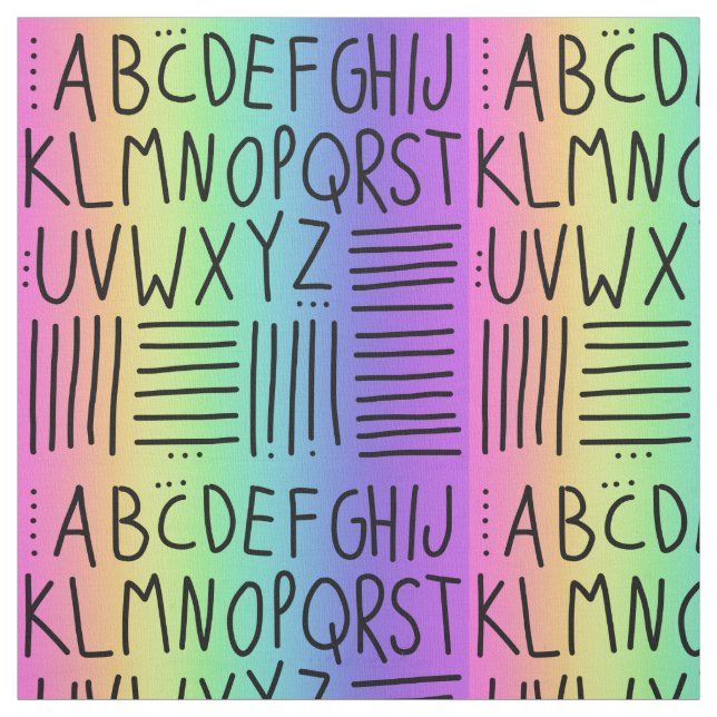 Tecido Rainbow com escrita manual ABCs (Modelo)