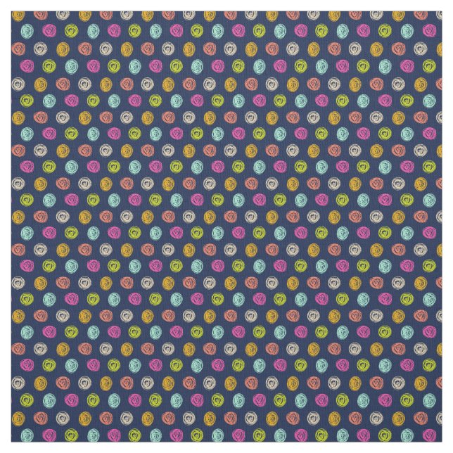 Tecido Rainbow Confetti Polka Dot Party on Navy (Modelo)