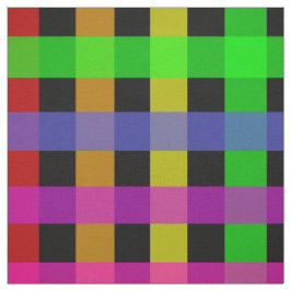 Tecido Rainbow Gingham Em Preto