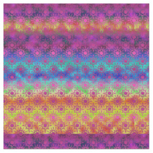 Tecido Rainbow Ombre Starbursts   Estilo Boho