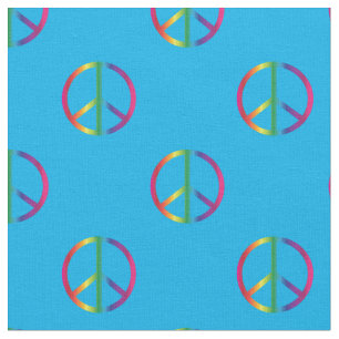 Tecido Rainbow Peace sinaliza azul