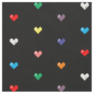 Tecido Rainbow Pixel Hearts por Sagan e Loki