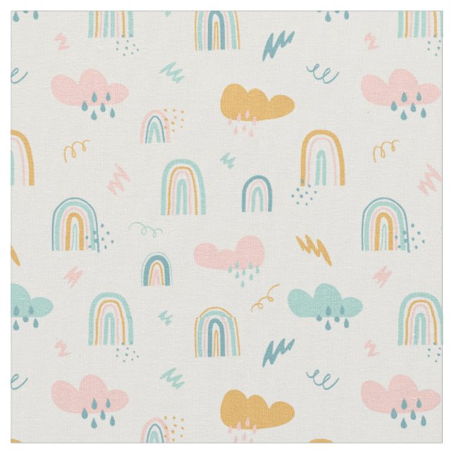 Tecido Rainbow & Rain Cloud Patterno (Detalhe)