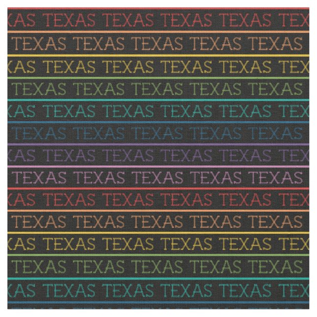 Tecido Rainbow Texas, Texas, Texas em preto (Detalhe)