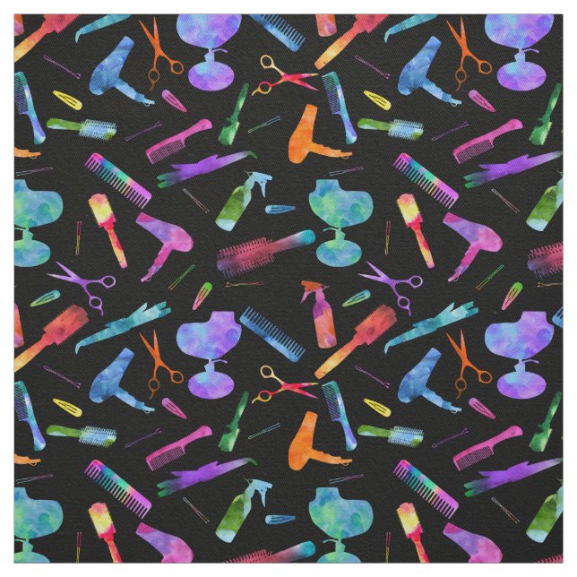 Tecido Rainbow Watercolor Hair Stylist Salon Hairstylist (Modelo)