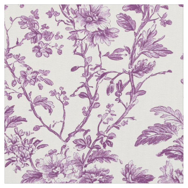 Tecido Ramo de Rosa Roxa Toile (Detalhe)