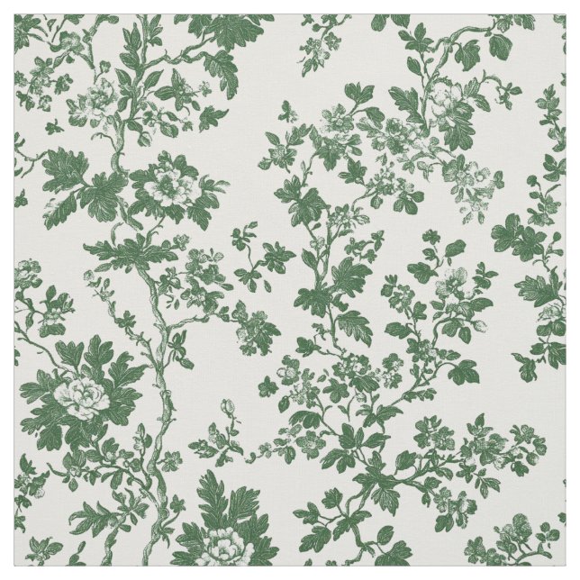 Tecido Ramo de Rosa Verde Toile (Modelo)