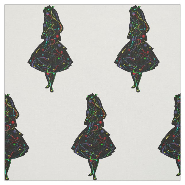 Tecido Rapariga de pintura abstrato (Modelo)