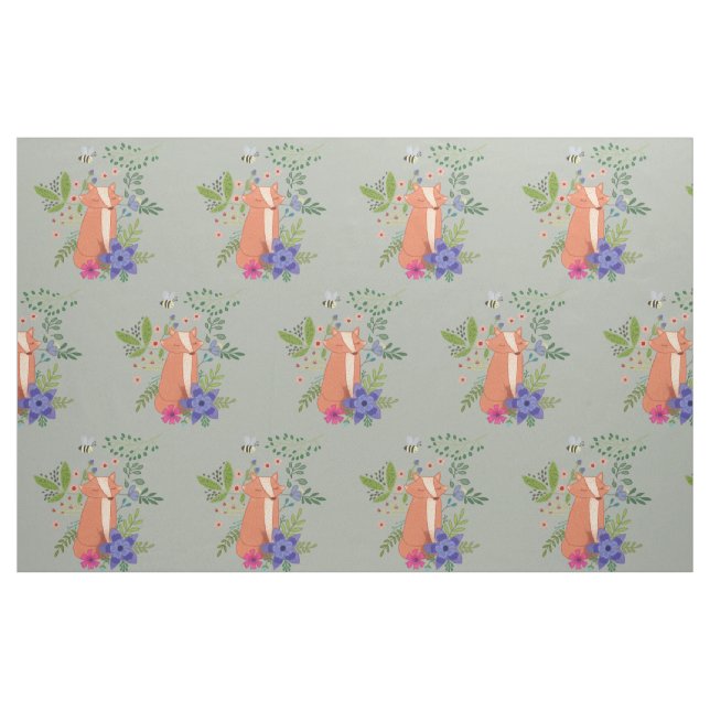 Tecido Raposa no bosque (Fat Quarter)