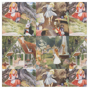 Tecido Rare Vintage Alice no Desenho da Terra Maravilha