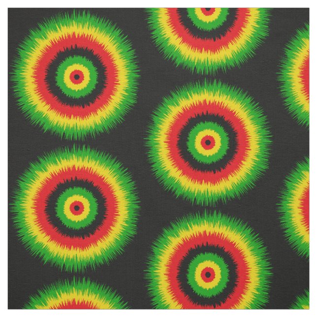 Tecido Rasta Red Yellow Green Tie Dye Circles Pattern (Modelo)