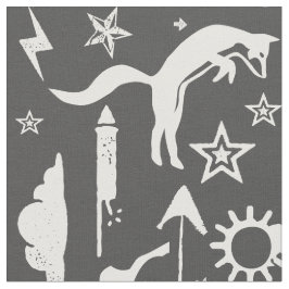 Tecido Rastreio Rustic Animal Track Bear Deer Fox Woodlan