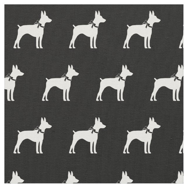 Tecido Rat Terrier Dog Silhouet (Detalhe)