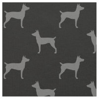 Rat Terrier Silhouettes Cinza e preto