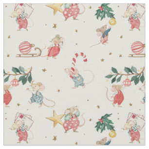 Tecido Rato de Natal Mousekin de Natal Inverno Yule 