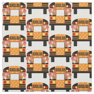 Tecido Ratos pequenos que montam Schoolbuses