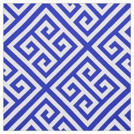 Tecido Real Azul, Branco Med Grego Chave Diag T Padrão #1