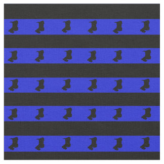 Tecido Real azul, faixa negra, preto Terrier escocês