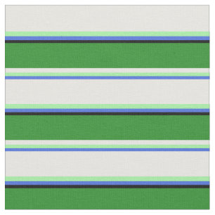 Tecido Real Azul, Verde, Branco, Verde Florestal e Preto
