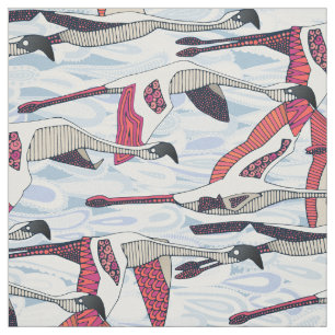 Tecido rebanho do flamingo da nuvem de paisley