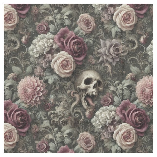 Tecido Recolher nos Rosas - Azulejo clássico gótico (Detalhe)