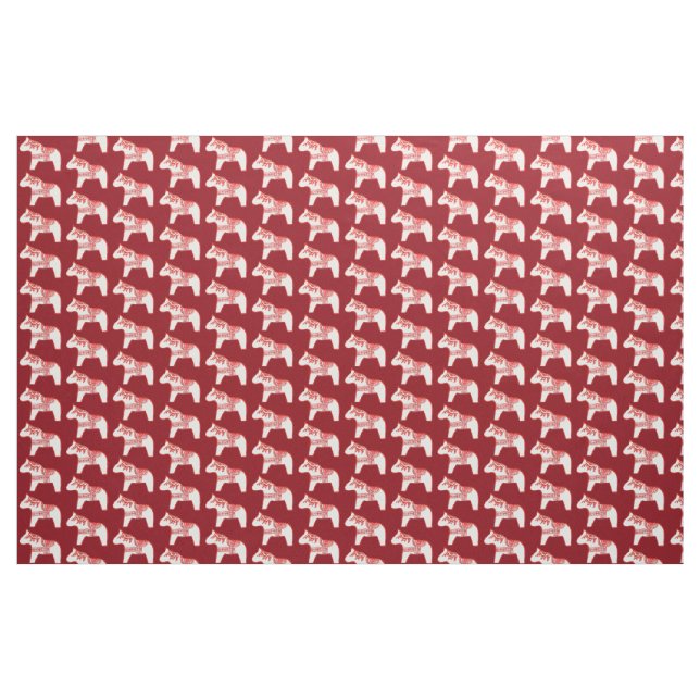 Tecido Red and White Dala Horse (Jarda)
