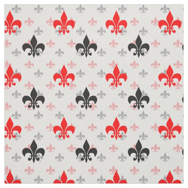Tecido Red Black Fleur De Lis (Modelo)