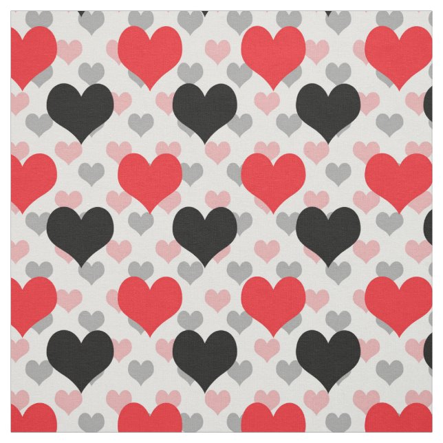Tecido Red Black Namorados Love Hearts (Modelo)