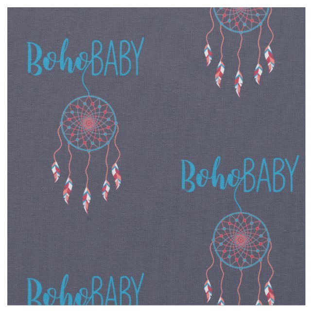Tecido Red Blue Modern Boho Baby Dreamcatcher (Detalhe)