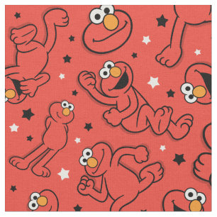 Tecido Red Dancing Elmo Pattern