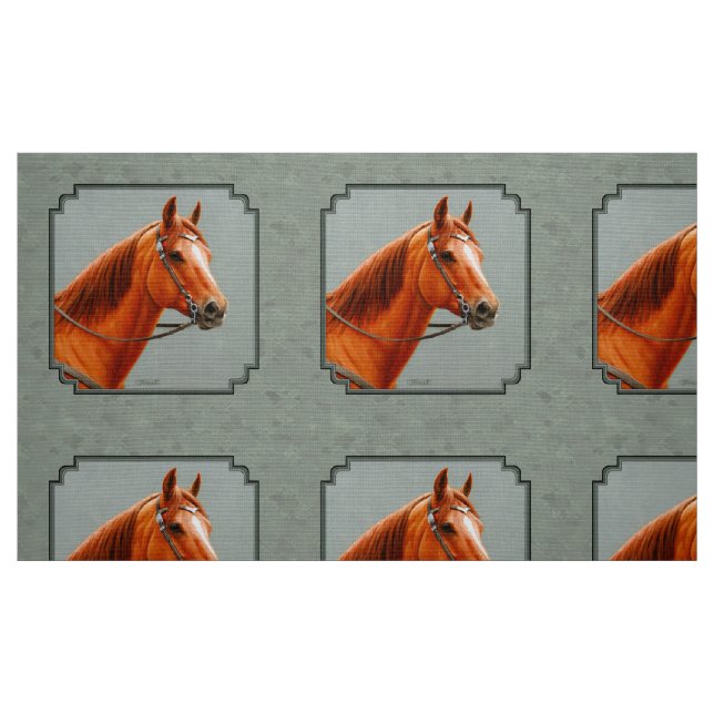 Tecido Red Dun Chestnut Sorrel Western Quarter Horse (Fat Quarter)
