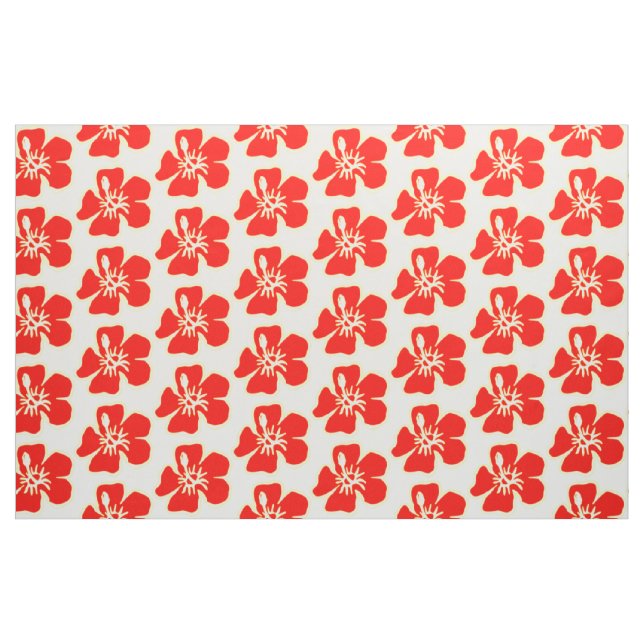 Tecido Red Hibiscus Flowers Tropical Hawaiian Luau Party (Fat Quarter)