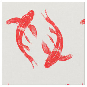 Tecido Red Koi Fish