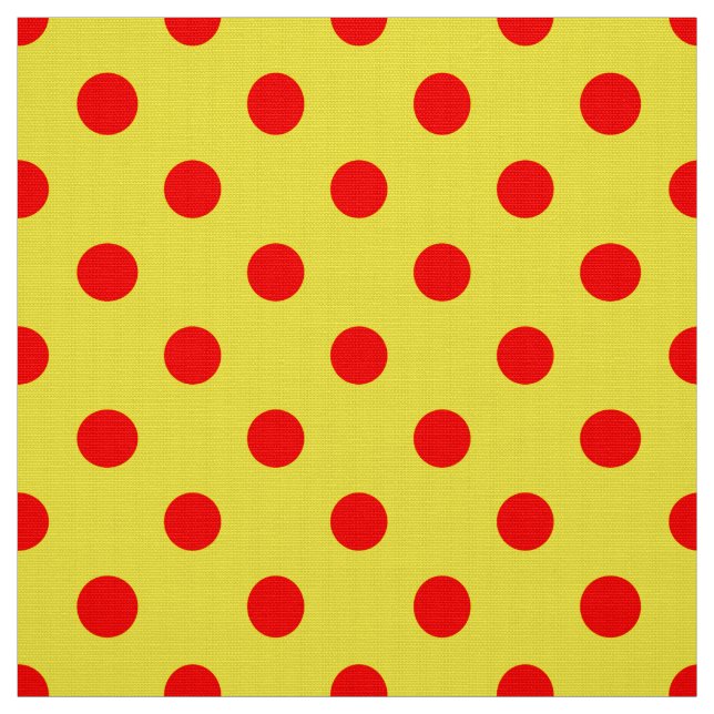 Tecido Red On Yellow Polka Dots Pattern Design  (Modelo)