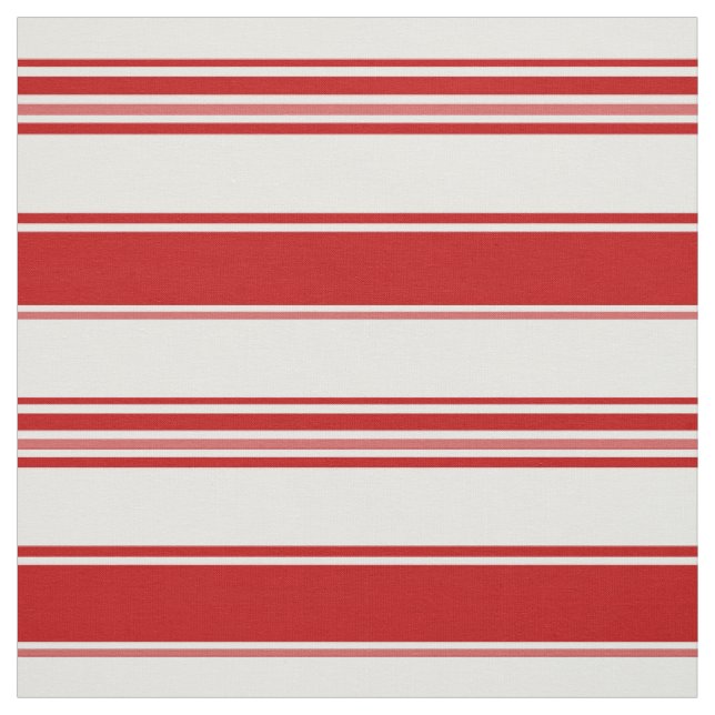 Tecido Red & White Beach Stripes (grande escala) (Modelo)