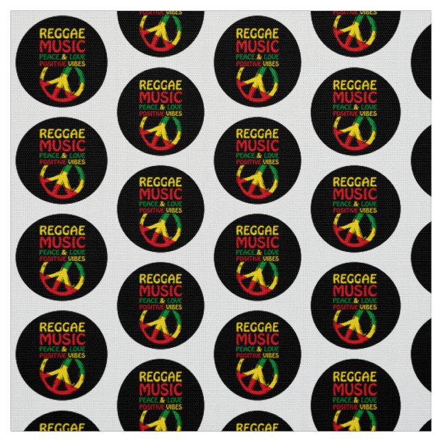 Tecido Reggae and Peace Symbol with positive quotes (Modelo)