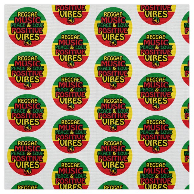 Tecido Reggae design com aspas positivas e sinalizador re (Modelo)