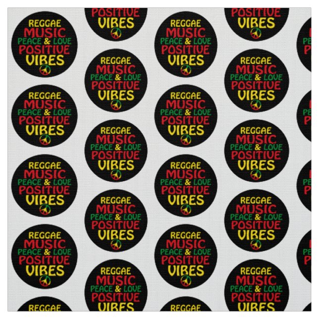 Tecido Reggae design com aspas positivas e sinalizador re (Modelo)