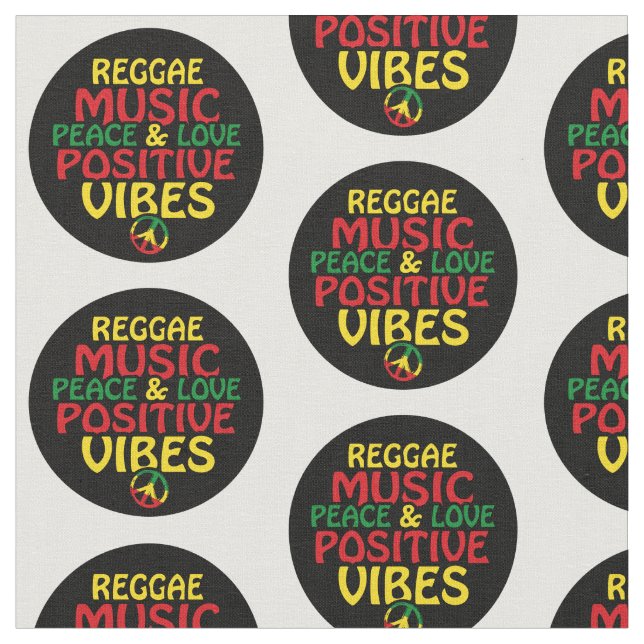 Tecido Reggae design com aspas positivas e sinalizador re (Detalhe)