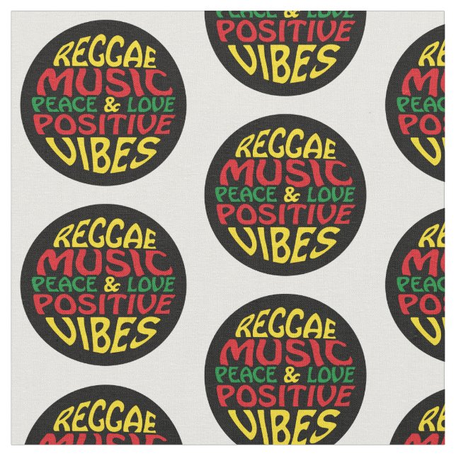 Tecido Reggae design com declarações e citações positivas (Detalhe)