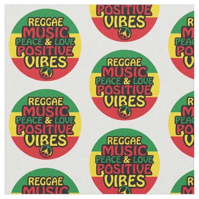 Tecido Reggae design with positive quotes and reggae flag (Detalhe)