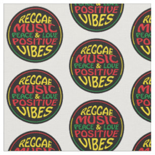 Tecido Reggae Music com afirmações e citações positivas